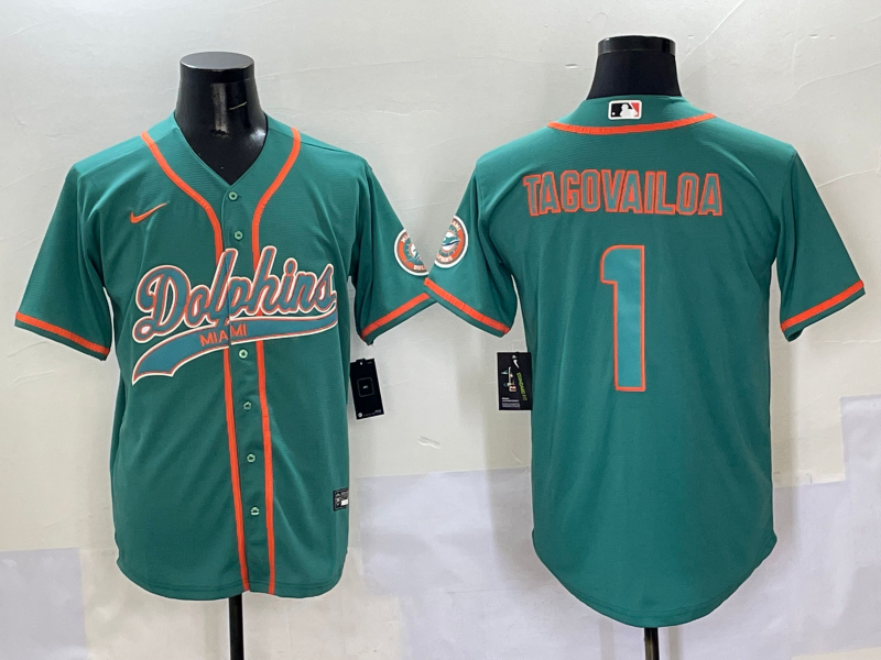 Men 2025 NFL Nike Miami Dolphins #1 Tagovailoa green jerseys style 3